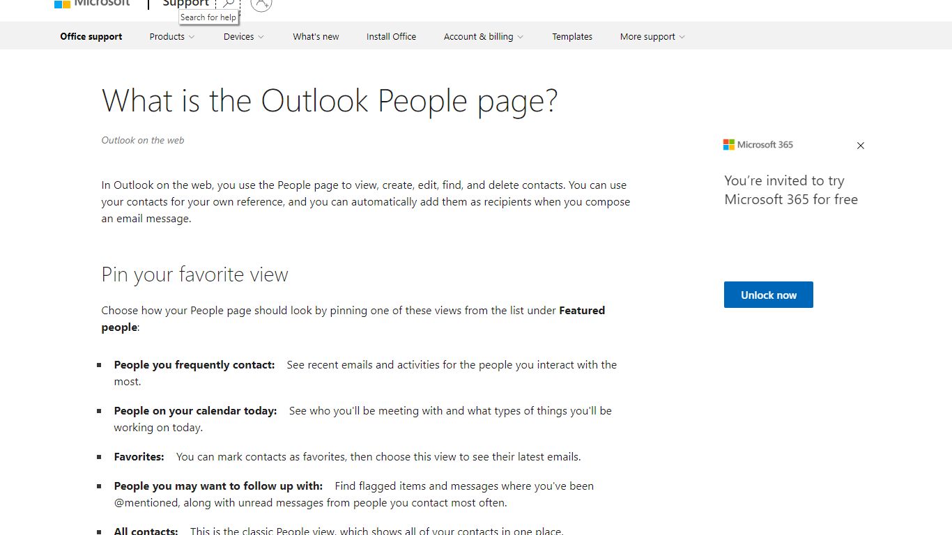 What is the Outlook People page? - support.microsoft.com